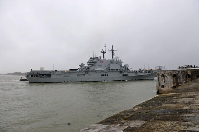 Well wishers in Old Portsmouth welcome her to the city