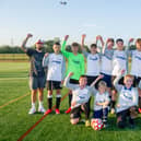 Pompey's Kieron Freeman and George Hirst with Horndean College team
Picture: Habibur Rahman