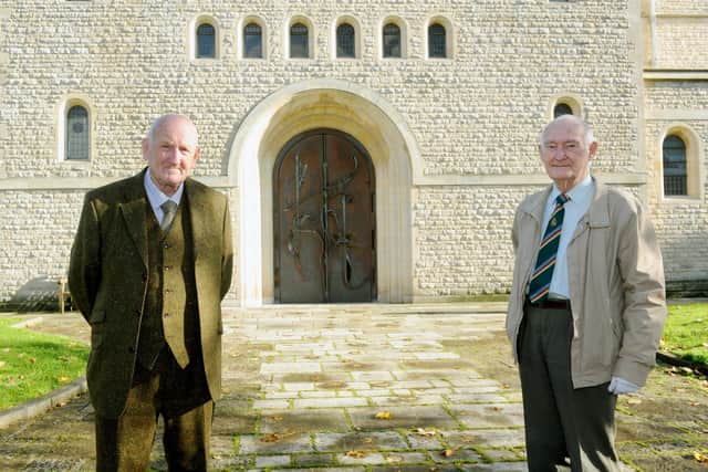 David Wilson, 74, and Charles Farthing, 81, pictured at Portsmouth Cathedral in Old Portsmouth on November 10 speaking about their relatives' deaths at Gosport War Memorial Hospital. Picture: Sarah Standing (101120-8231)