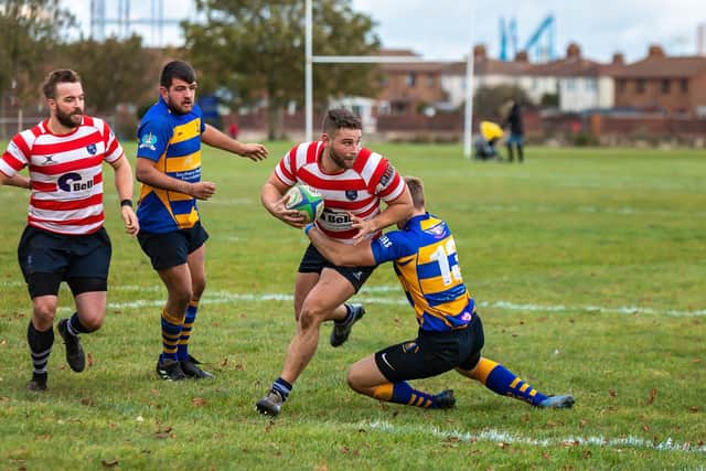 Havant's Matt Whitehead in possession. Picture: Mike Cooter