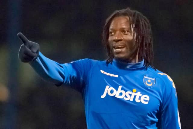 Benjani sets the record straight on that Manchester City airport episode in forthcoming book Played Up Pompey Three. Picture: Barry Zee
