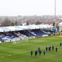 The Bristol Rovers players trained on the pitch at the Memorial Stadium today after the game was postponed.  Picture: Dan Istitene/Getty Images