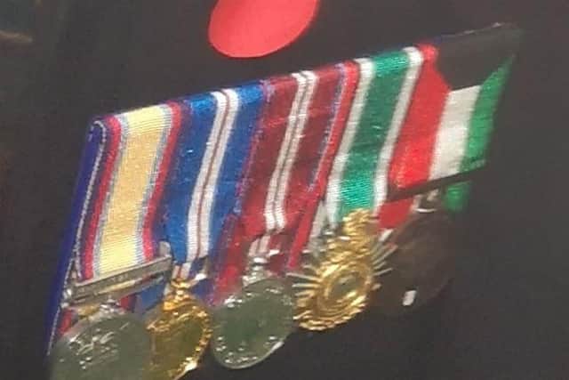 Police are searching for a group of medals that went missing on Remembrance Sunday. They are two Queen Jubilee medals, a Gulf war campaign medal with service number 24794852, a Saudi Arabia medal and a Q8 medal. Picture: Hampshire police.