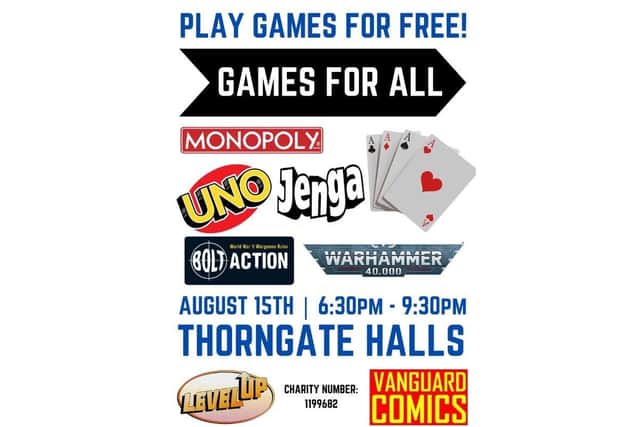Vanguard Comics and Level Up Gosport are hosting a games night next week.