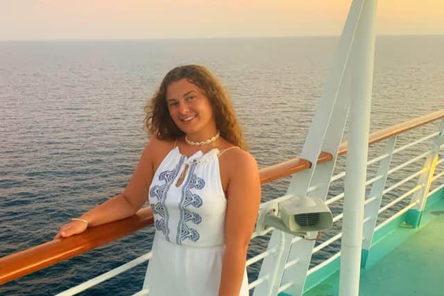Harriet Taylor from Portsmouth who is a cruise ship entertainer on board Royal Caribbean's Rhapsody of The Seas