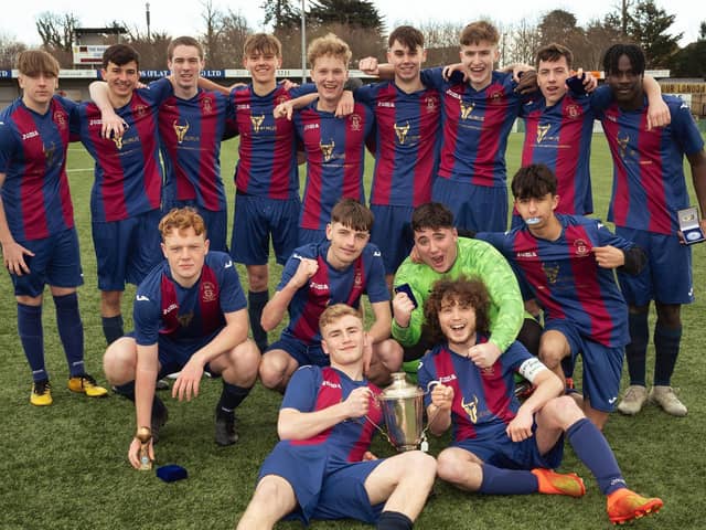 US Portsmouth Excellent celebrate their Under-18 cup win. Picture: Keith Woodland