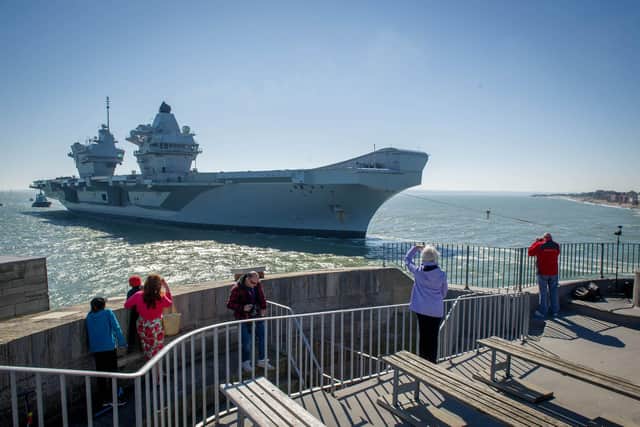 HMS Prince of Wales returns to Portsmouth. Picture: Habibur Rahman