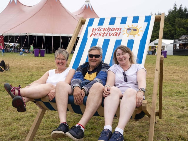 Festival-goers find a comfy chair at Wickham Festival