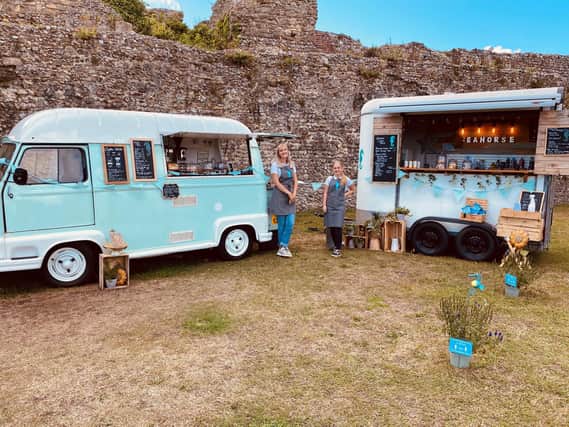 Seahorse Coffee Bar at Portchester Castle. Staff members Katy Courtnell and Kacey Godden. 