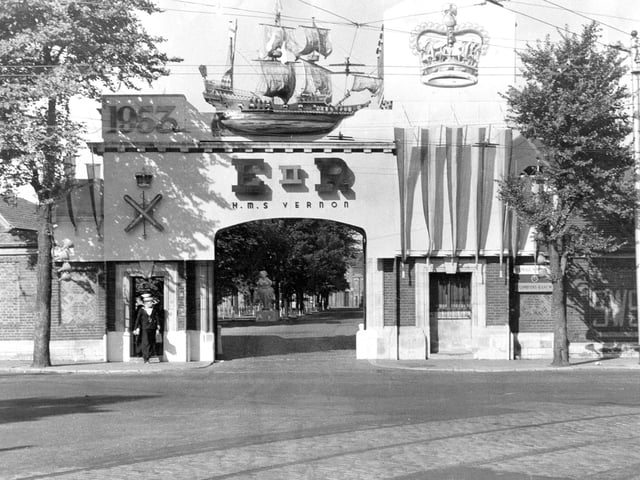 This is how HMS Vernon in Portsmouth celebrated Coronation Year, 1953. the News PP4256