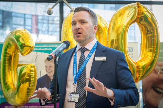 Mark Cubbon, chief executive of Portsmouth Hospitals University NHS Trust, giving a speech.

Picture: Habibur Rahman