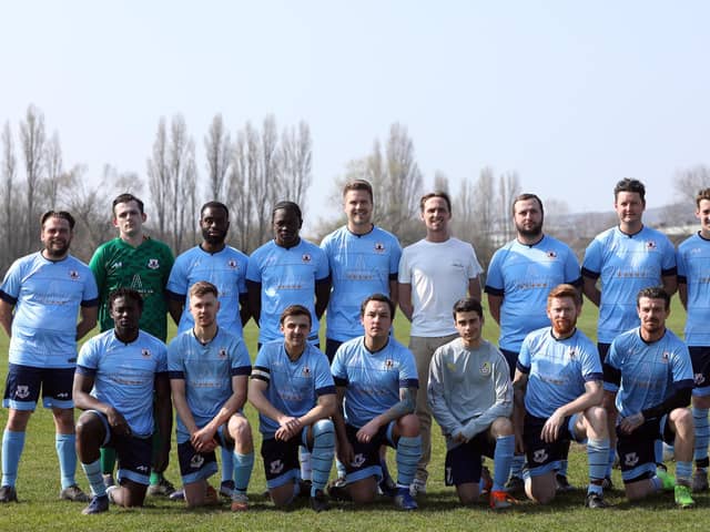 Portchester Rovers line-up ahead of their Billy Hill Cup semi-final win over Mob Albion.
Picture: Chris Moorhouse