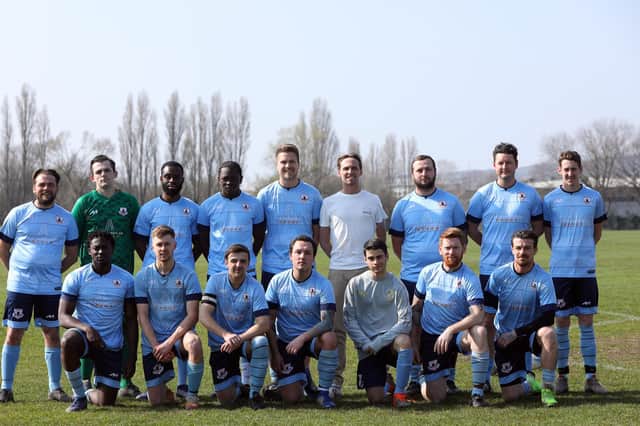 Portchester Rovers line-up ahead of their Billy Hill Cup semi-final win over Mob Albion.
Picture: Chris Moorhouse