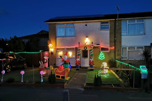Mark Duncan from Waterlooville and his 16-year-old son Will are hoping their light display will encourage people to dig deep for Macmillan Cancer Support