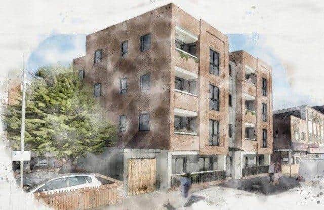 An artist's impression of the approved scheme to build flats in Somers Road, Portsmouth. 