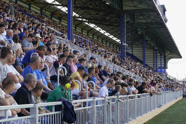 Pompey fans take their seats in the new-look South Stand