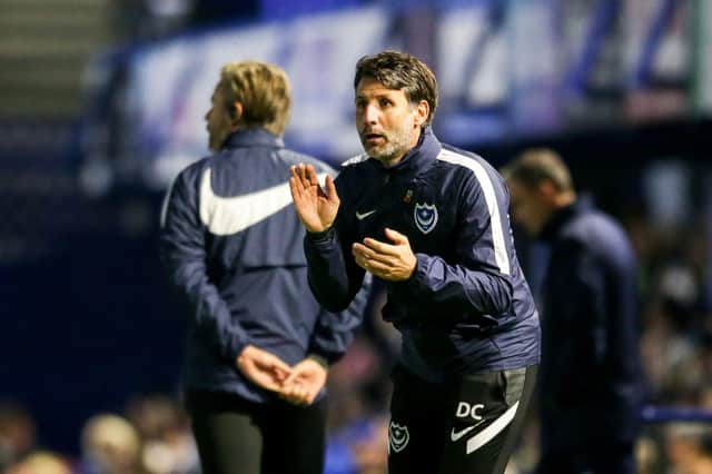 Danny Cowley is focusing on the loan market for a striker to bolster Pompey during the January transfer window. Picture: Robin Jones/Digital South
