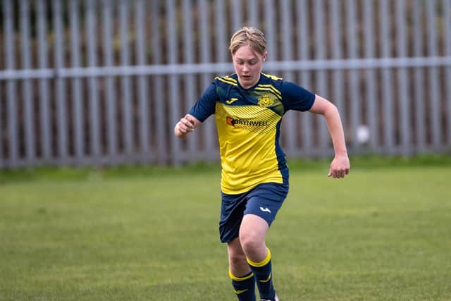 Josh Hughes in action for Moneyfields under-18s in their win over Fareham Town under-18s last weekend. Picture: Alex Shute