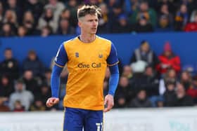 Oli Hawkins was sent off during Mansfield's play-off final defeat to Port Vale. Picture: Pete Norton/Getty Images