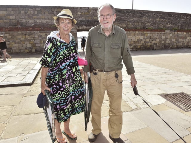 Pictured is: Joyce Hedley from Old Portsmouth with Steve Coulson from Southsea.
Picture: Sarah Standing (050923-8179)