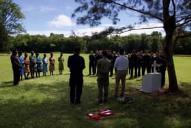 The commemoration of the memorial on Balalae Island, Solomon Islands. Picture: Royal Navy