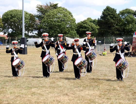 The Royal Marines Cadet’s marching band in action. Picture by PO Phot Pepe Hogan
