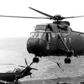 A Sea King helicopter during the Falklands Picture: Martin Cleaver/Pool/Getty Images)