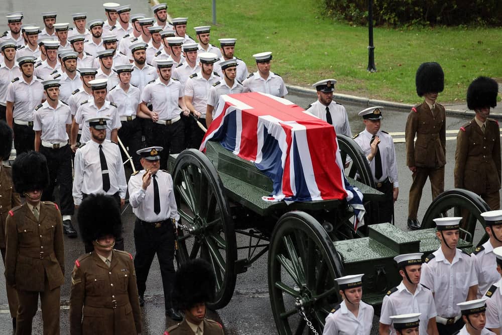 More than 1,000 sailors and Royal Marines are undergoing final preparations for their pivotal role in the Queen's funeral after days of intensive training Picture: MoD/Crown Copyright/SWNS