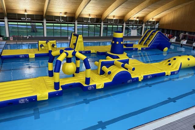 The inflatable aqua park at the Mountbatten Centre in Portsmouth 
Picture: BH Live