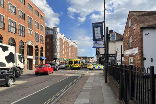 Emergency services in Fratton Road, Fratton