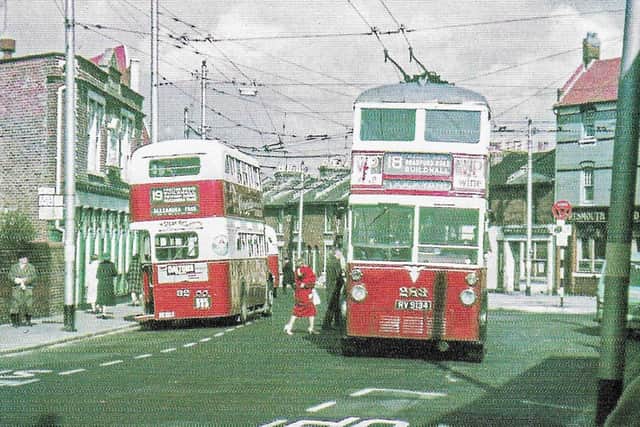 A busy scene at the eastern end of Highland Road in 1960 with the Highland Arms on the left.  Picture: TV Runnacles.