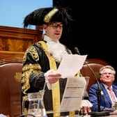 Mayor Making at Portsmouth Guildhall in Portsmouth - The new Lord Mayor Cllr Tom Coles gives his first speech in the position. (Picture: Vernon Nash)