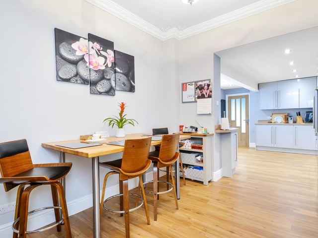 This semi-detached family home is on the market with a guide price of £725,000. It is listed by Fine and Country
