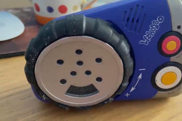 Ed Morrish's 23-year-old WakeYoo alarm clock which still contains a voice recording from his late mother Christine Picture: Ed Morrish/PA Wire