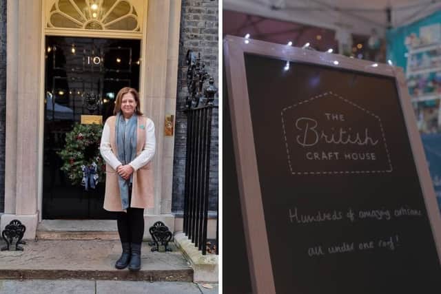 Susan Bonnar, of Lee-on-the-Solent and owner of The British Craft House, was chosen to showcase wares at an exclusive Christmas market at Downing Street.