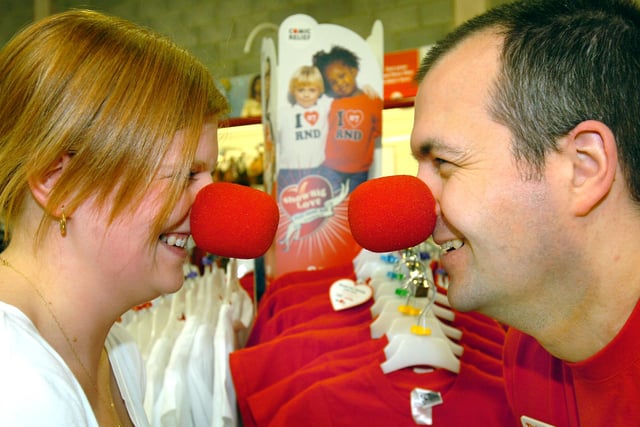 Staff at TK Maxx at Hartlepool Marina were getting right into the Comic Relief spirit in 2007.