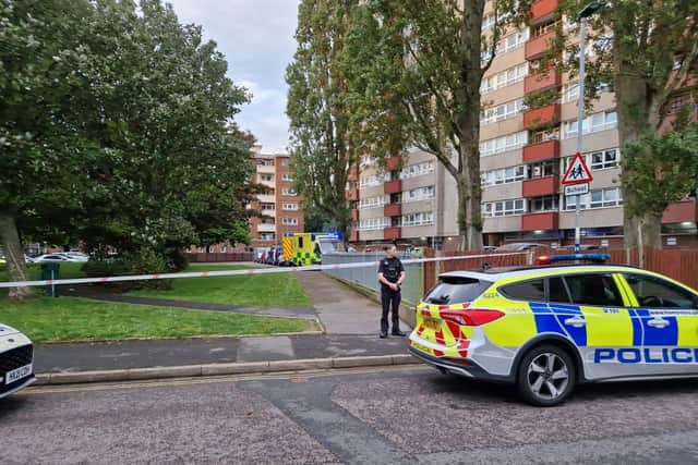 Emergency crews attend Pickwick House in Portsmouth.
Pic: Stu Vaizey