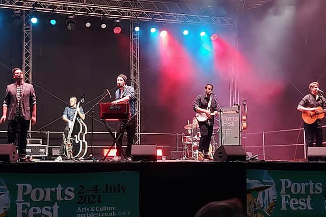 Sea shanty band The Longest Johns performing at Portsmouth Grammar School as part of Ports Fest, July 2, 2021. Picture by Chris Broom