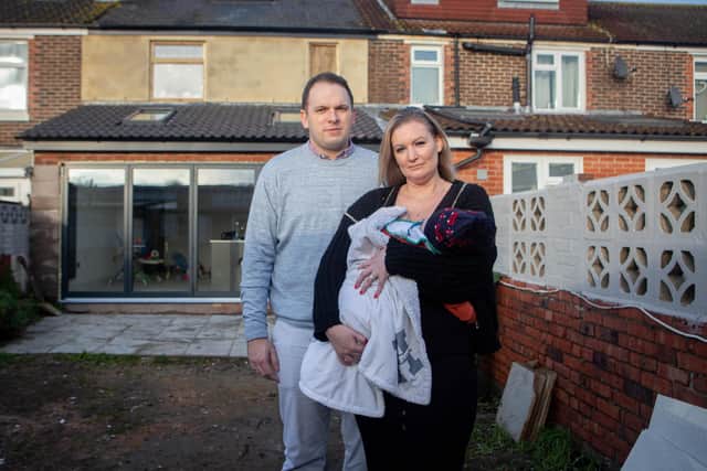 Sophie and Jon Mondey
Pictured: Sophie and Jon Mondey with their son Hudson, 6 months
Picture: Habibur Rahman