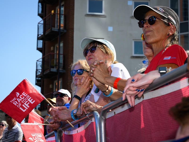 Family and friends gathered in Gunwharf to welcome the crews.Picture: Keith Woodland (270721-207)