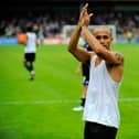 Danny Webber says his Pompey farewell at Scunthorpe after hours earlier being told it would be his last game. Picture: Allan Hutchings