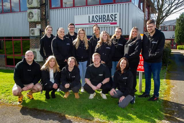 The LashBase team at the LashBase Warehouse in Waterlooville. Picture: Habibur Rahman.
