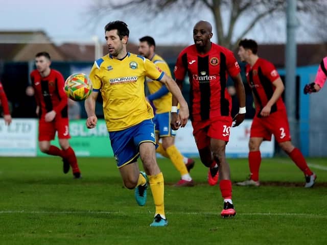 Danny Hollands was sent off for the second time this season in Southern League action for Gosport Borough