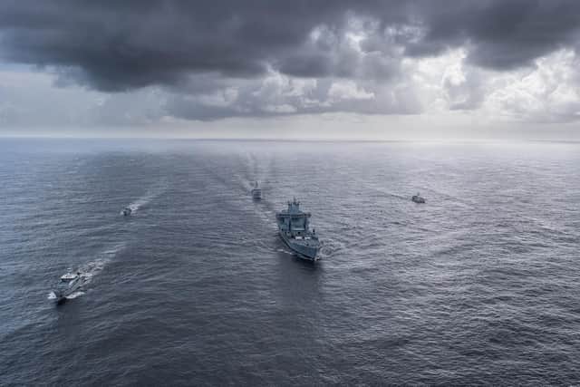 Vessels from 13 nations taking part in a major training exercise in the Caribbean. Picture: Royal Navy
