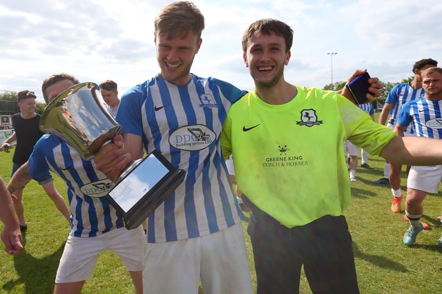 Coach & Horses Albion celebrate with the Challenge Cup. Picture: Chris Moorhouse (jpns 210523-26)