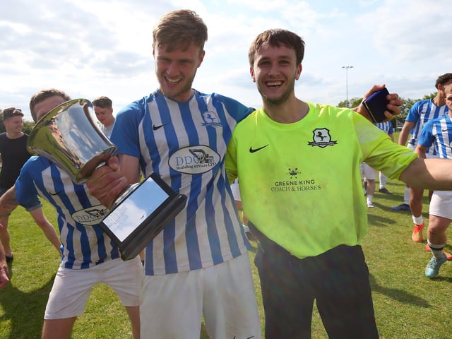 Coach & Horses Albion celebrate with the Challenge Cup. Picture: Chris Moorhouse (jpns 210523-26)