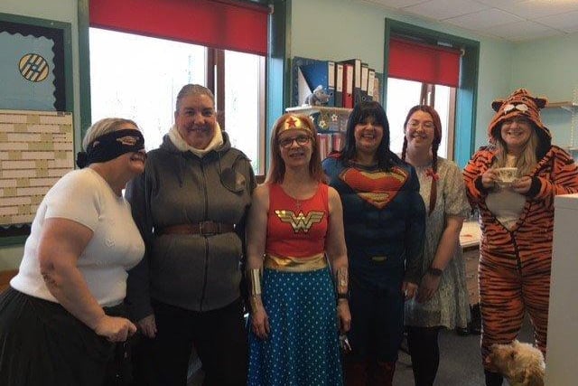 Staff at Holgate Meadows School looking their best for World Book Day