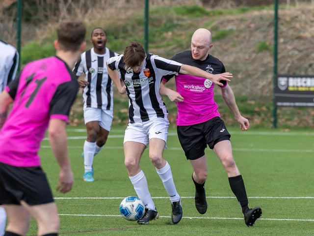 Harvest (pink) v Hayling (black & white). Picture: Mike Cooter