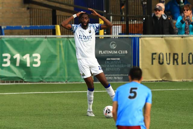 FA Cup frustrations for Hawks forward Mo Faal. Picture by Dave Haines