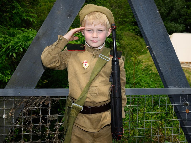 James Saffrey salutes at The Overlord Show.Picture: Keith Woodland (260521-22)